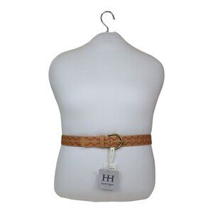 Haute Hippie Tan Leather Belt With Gold Buckle Womens Size M Vachetta